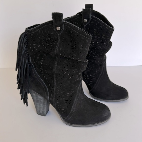 Naughty Monkey Women’s Black Suede Fringe Boot - Picture 2 of 9